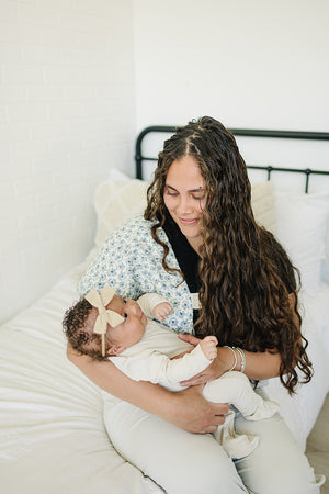 Blue Blossom Muslin Burp Cloth