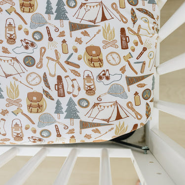 Camping Trip Bamboo Stretch Crib Sheet - MOOGCO Baby