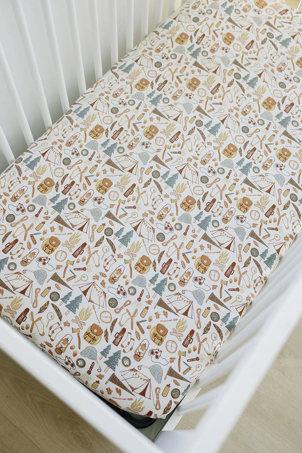 Camping Trip Bamboo Stretch Crib Sheet - MOOGCO Baby