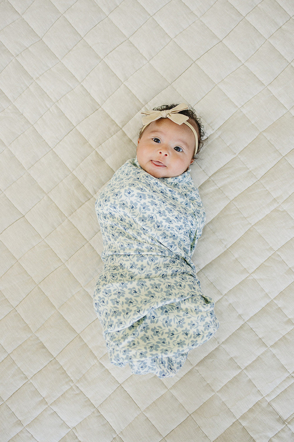 Blue Blossom Muslin Swaddle Blanket for babies, soft and breathable, perfect for swaddling and comfort.