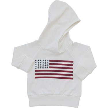 Baby flag hoodie in soft fabric, perfect for stylish warmth in outerwear and jackets.