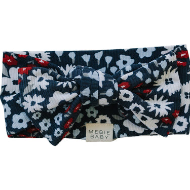 Americana Floral Ribbed Bamboo Head Wrap for babies in vibrant floral design, perfect for stylish comfort.