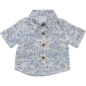 Santorini Linen Button Up Shirt