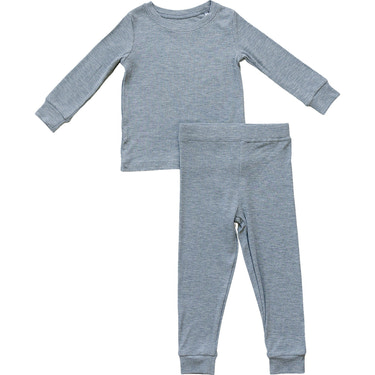 Heather Grey Ribbed Bamboo Cozy Set - MOOGCO Baby