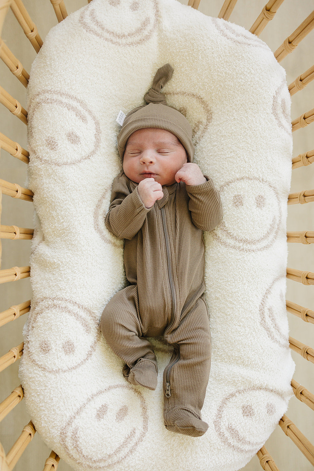 Cocoa Organic Cotton Ribbed Zipper - MOOGCO Baby