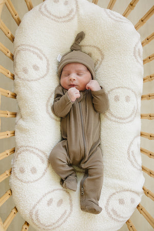 Cocoa Organic Cotton Ribbed Zipper