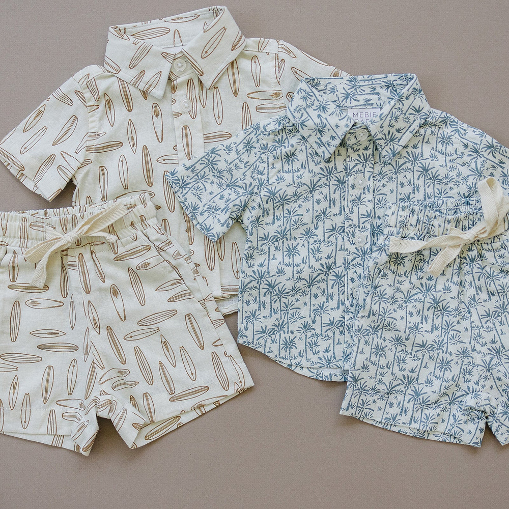 Surfboard Linen Cotton Shorts - MOOGCO Baby