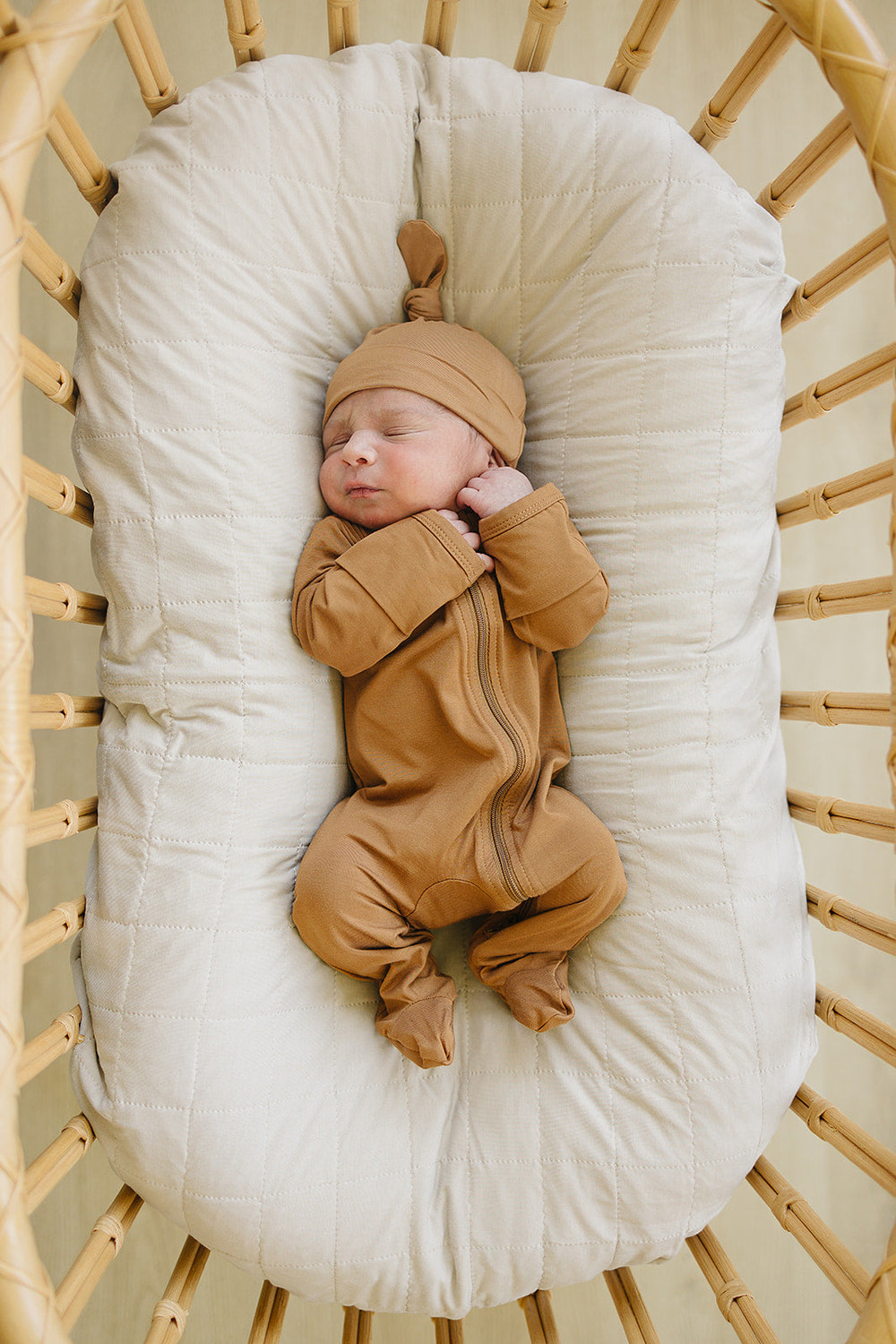 Mustard Bamboo Footed Zipper - MOOGCO Baby