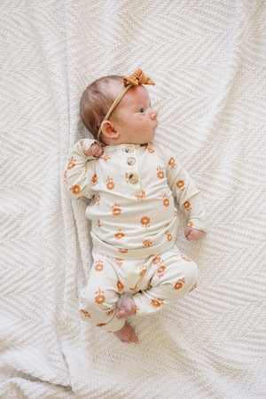 Pumpkin Posie 2pc Bamboo Pajamas for Kids - Sizes Newborn & Up!