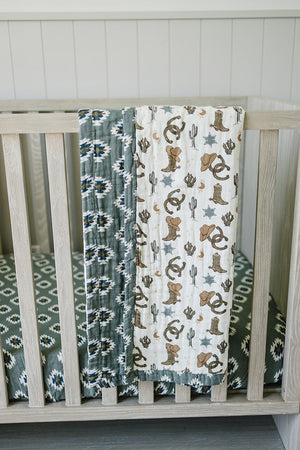 Southwest Aztec Muslin Crib Sheet