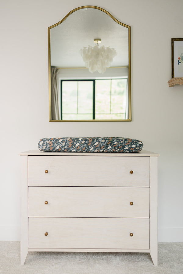 Midnight Floral Muslin Changing Pad Cover - MOOGCO Baby