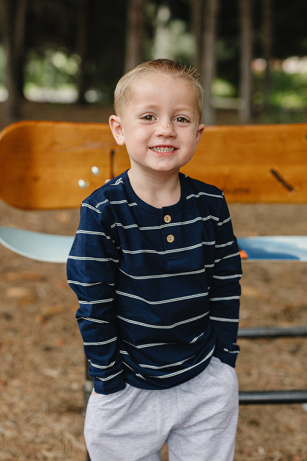 Navy stripe long sleeve tee for babies, perfect for stylish comfort and everyday wear.