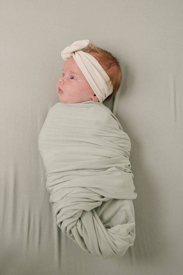 Sage Bamboo Stretch Swaddle