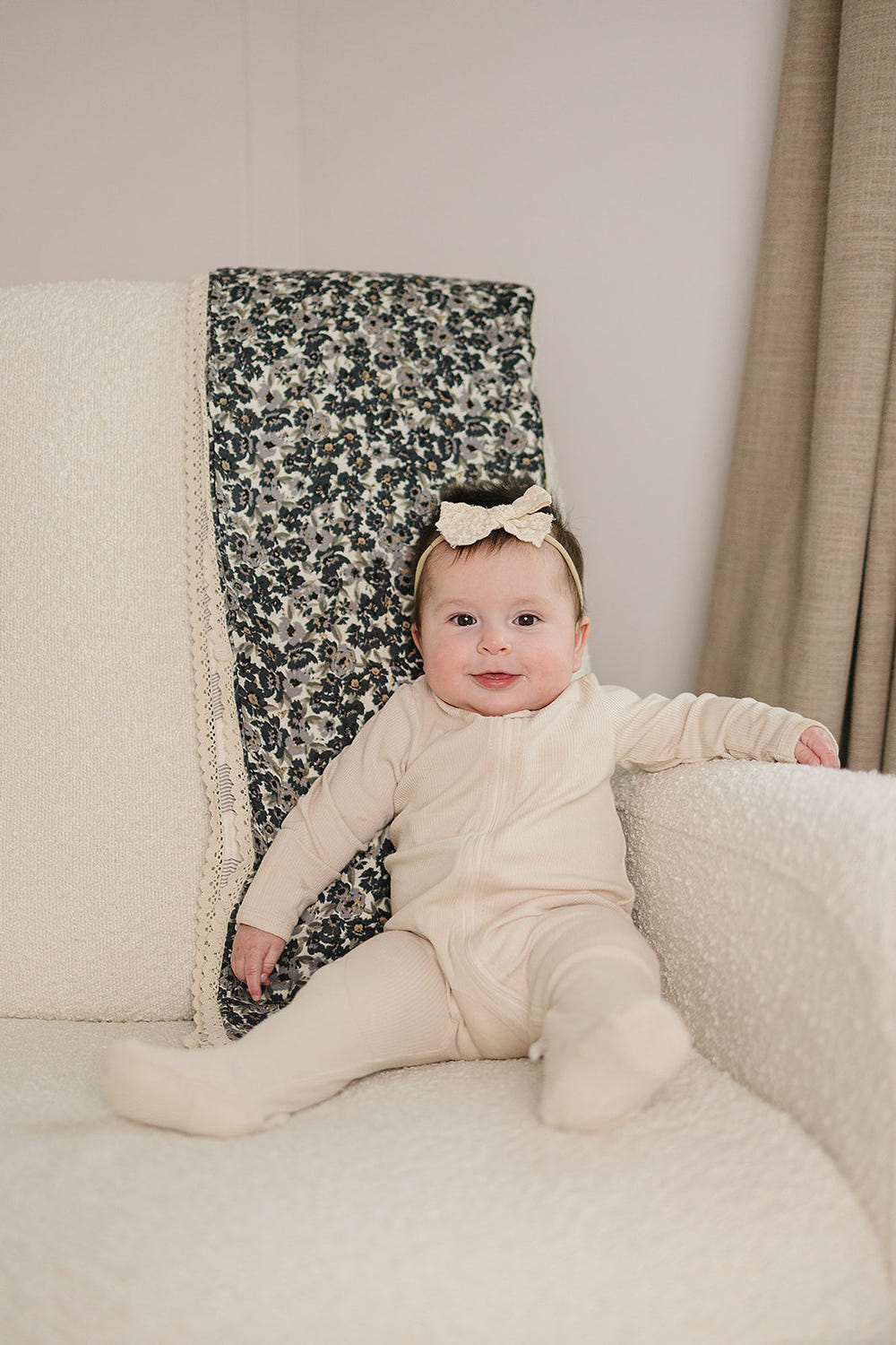 Liberty Floral + Coastal Plaid Lace Muslin Quilt - MOOGCO Baby
