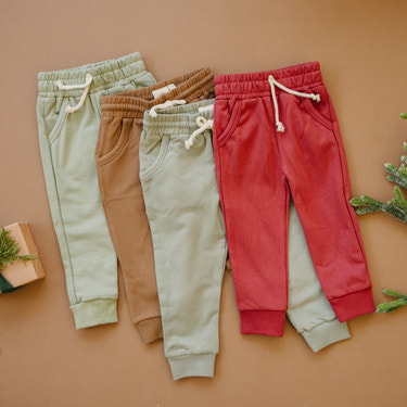 Cotton French Terry Joggers - Christmas Matching