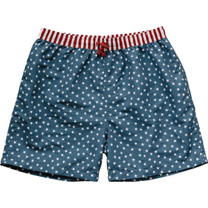 Stars and Stripes Men's Swim Shorts for adults, perfect for summer beach outings and poolside fun.