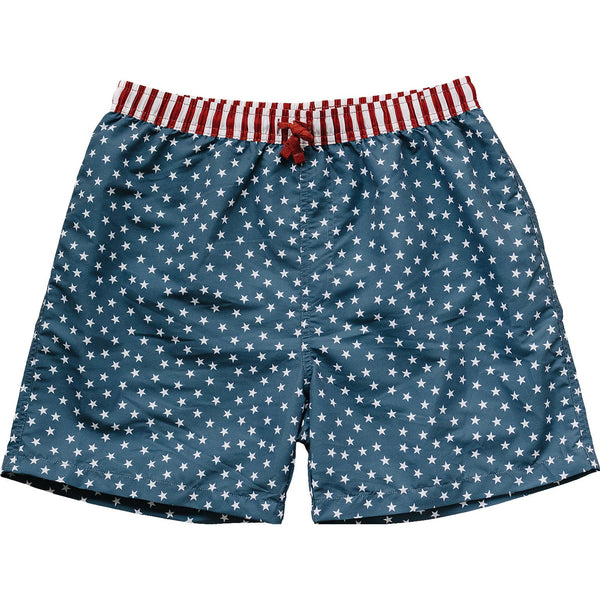 Stars and Stripes Men's Swim Shorts for adults, perfect for summer beach outings and poolside fun.
