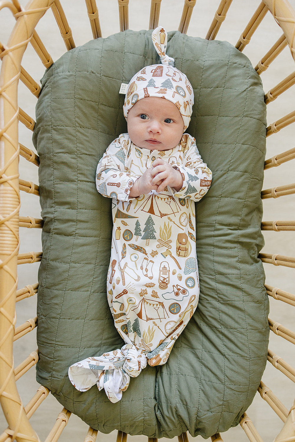 Camping Trip Bamboo Newborn Knot Hat - MOOGCO Baby