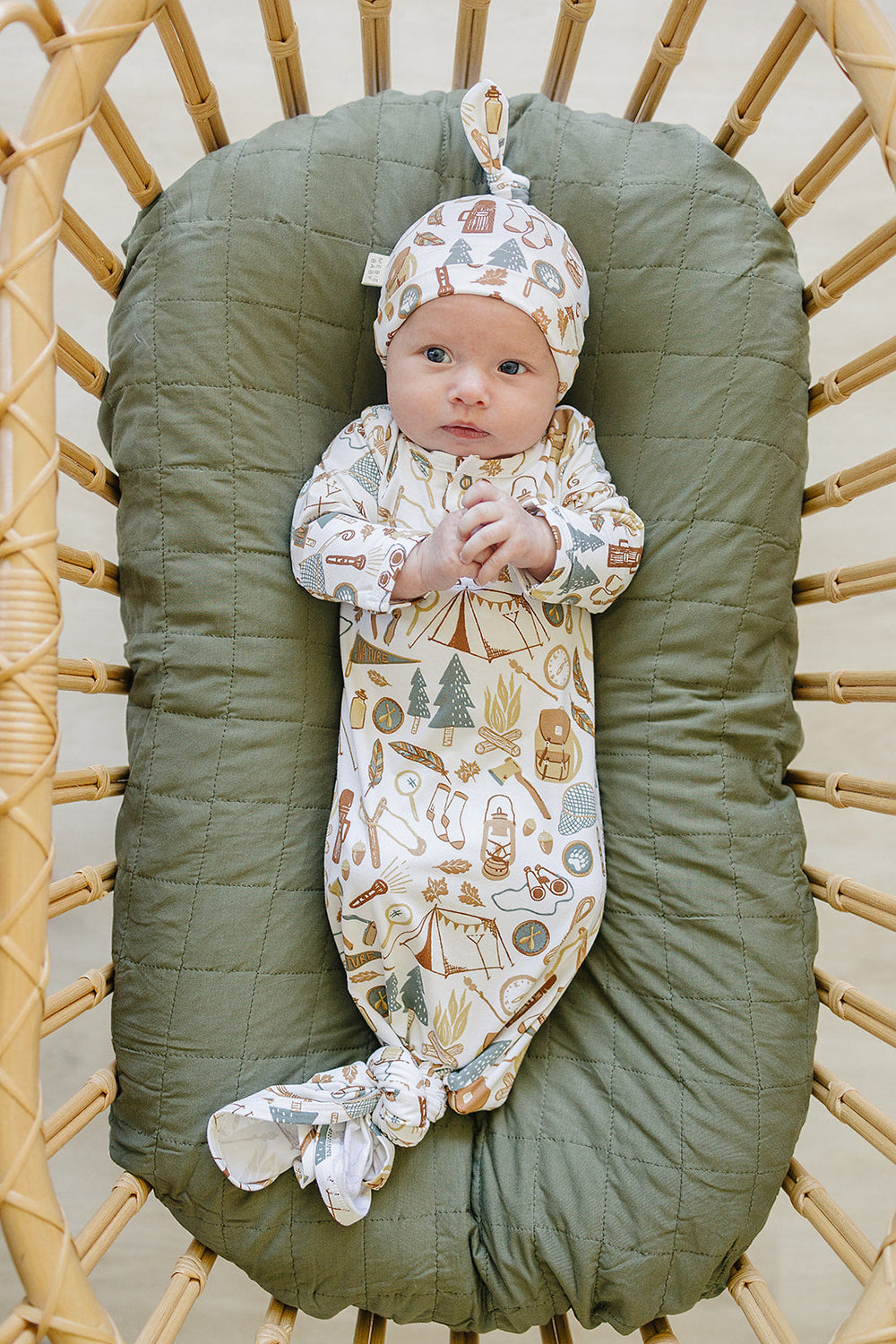 Camping Trip Bamboo Newborn Knot Hat