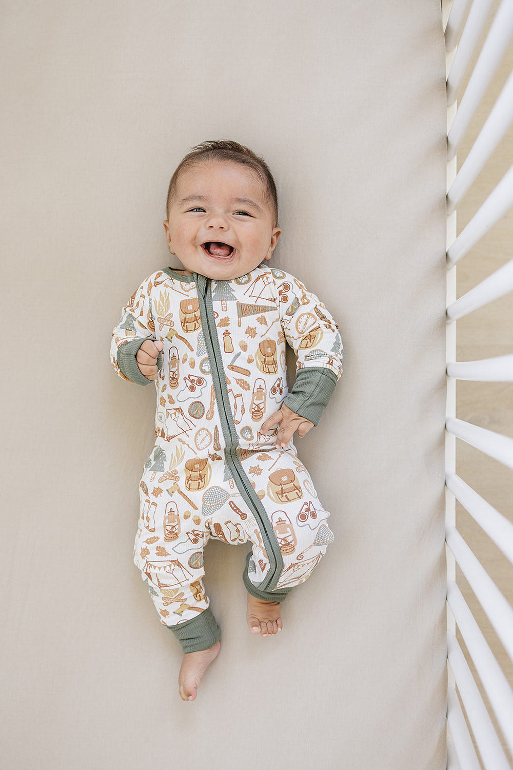 Camping Trip Ribbed Bamboo Zipper - MOOGCO Baby