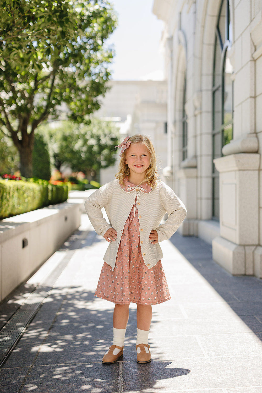 Oatmeal knit button-down cardigan for babies, cozy and stylish clothing for infants.