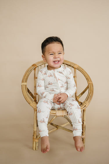 Cottontail Cruisers Modal Zippy Pajamas for babies in soft fabric, perfect for comfort and easy dressing.