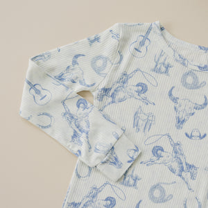 Cowboy Blues 2pc Ribbed Bamboo Pajamas