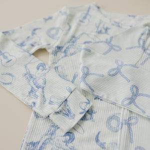 Cowboy Blues 2pc Ribbed Bamboo Pajamas