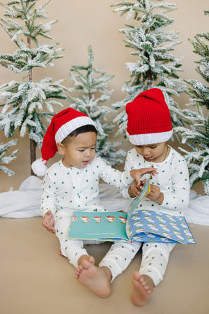 Tiny Trees ribbed bamboo zippy pajamas for babies, perfect for cozy sleep and comfort. Angle 14 view.