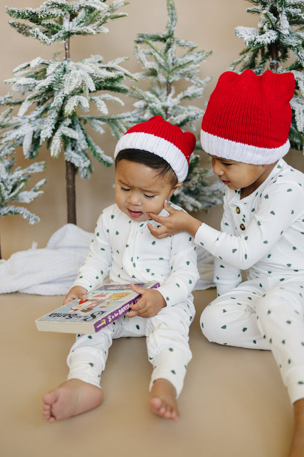 Tiny Trees Ribbed Bamboo Zippy Pajamas for babies, cozy and stylish sleepwear in soft bamboo fabric.