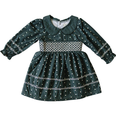 Tulip Smocked Peter Pan Collar Dress for babies, featuring a charming design and soft fabric, perfect for special occasions.