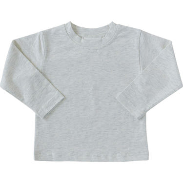 Heather Grey Long Sleeve Cotton Tee for babies - soft, comfortable, perfect for everyday wear.