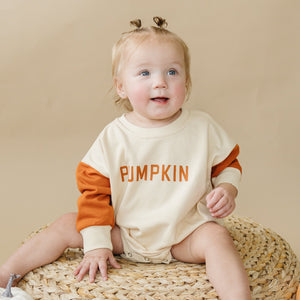 Colorblock 'Pumpkin' Sweatshirt Romper