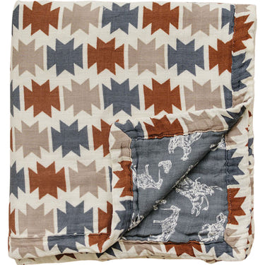 Western Aztec + Wild West Muslin Quilt - MOOGCO Baby