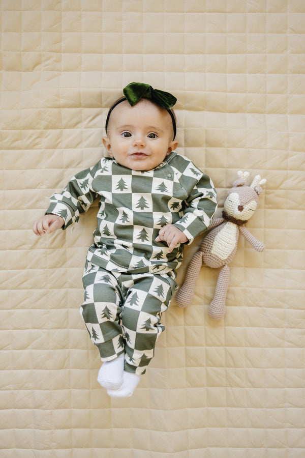 Checkered Christmas Trees Organic Cotton Set