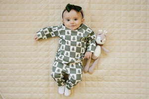 Checkered Christmas Trees Organic Cotton Set