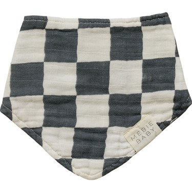 Charcoal Checkered Muslin Bib - MOOGCO Baby