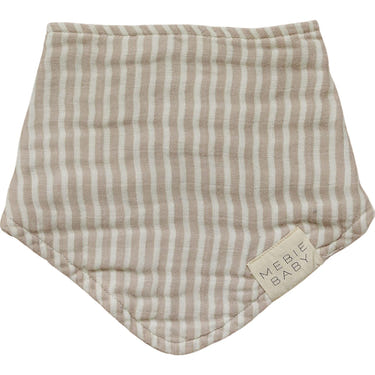 Taupe Stripe Muslin Bib - MOOGCO Baby