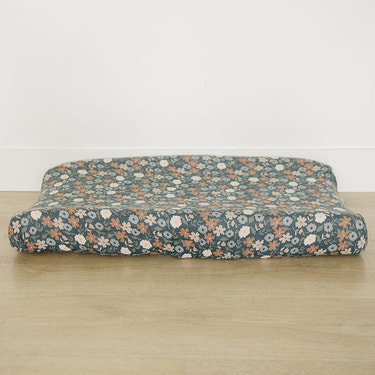 Midnight Floral Muslin Changing Pad Cover - MOOGCO Baby