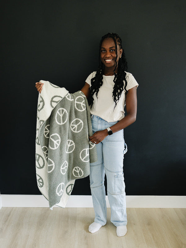 Peace Plush Blanket - MOOGCO Baby