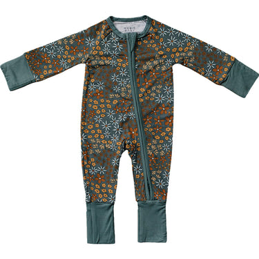 Navy Floral Bamboo Zipper - MOOGCO Baby