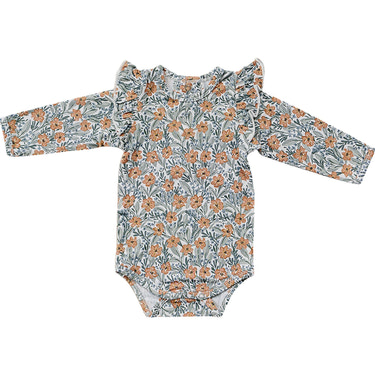 Dainty Meadow Ruffle Sleeve Bamboo Bodysuit - MOOGCO Baby