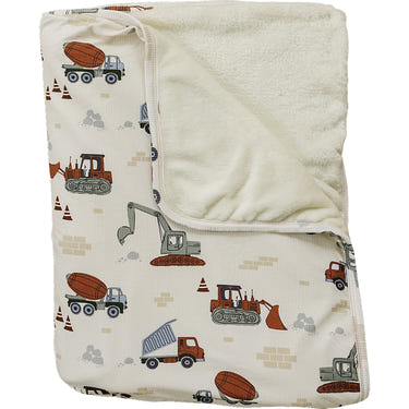 Construction Trucks Ribbed Bamboo Fleece Quilt - MOOGCO Baby