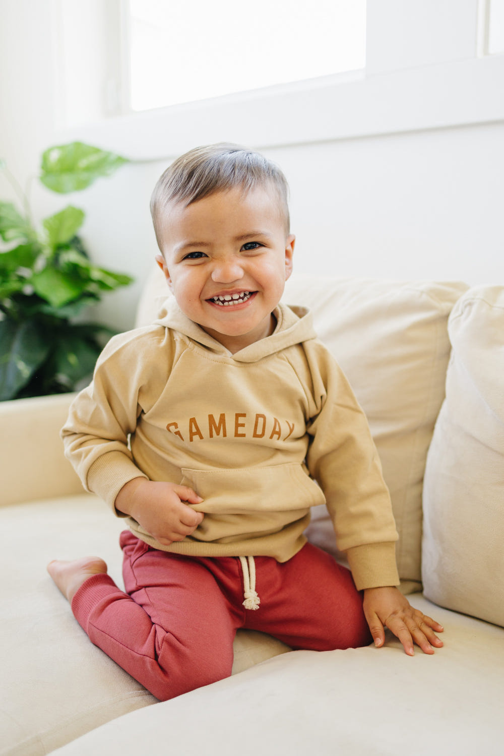 Camel Gameday hooded sweatshirt for babies, perfect outerwear for cozy game days.