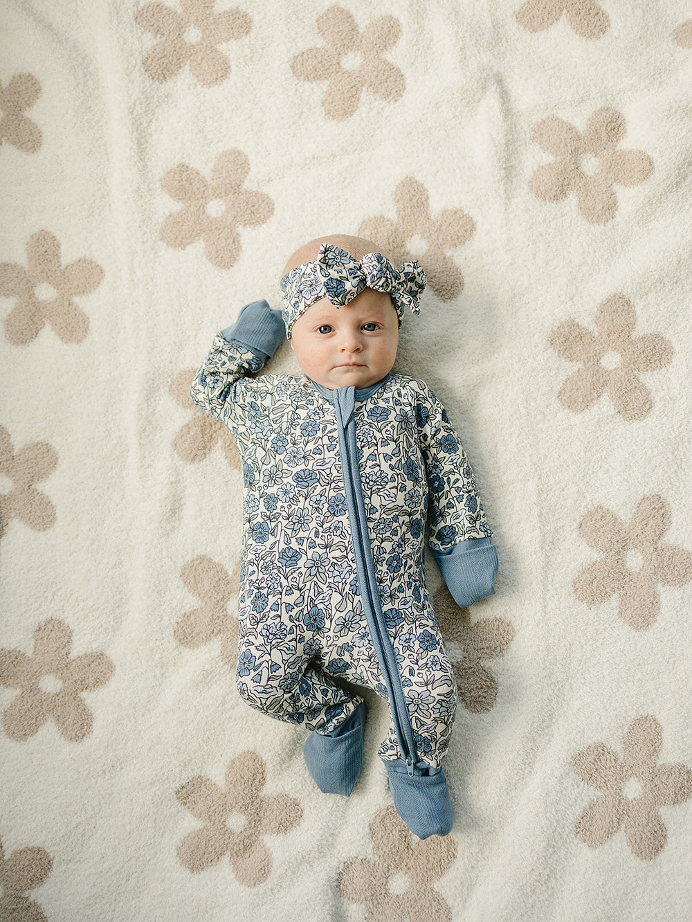 Bluebell Pointelle Bamboo Zipper Pajamas for babies, soft and stylish footie sleepwear in a cozy design.