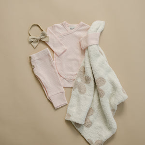 Pink Pointelle Layette Set