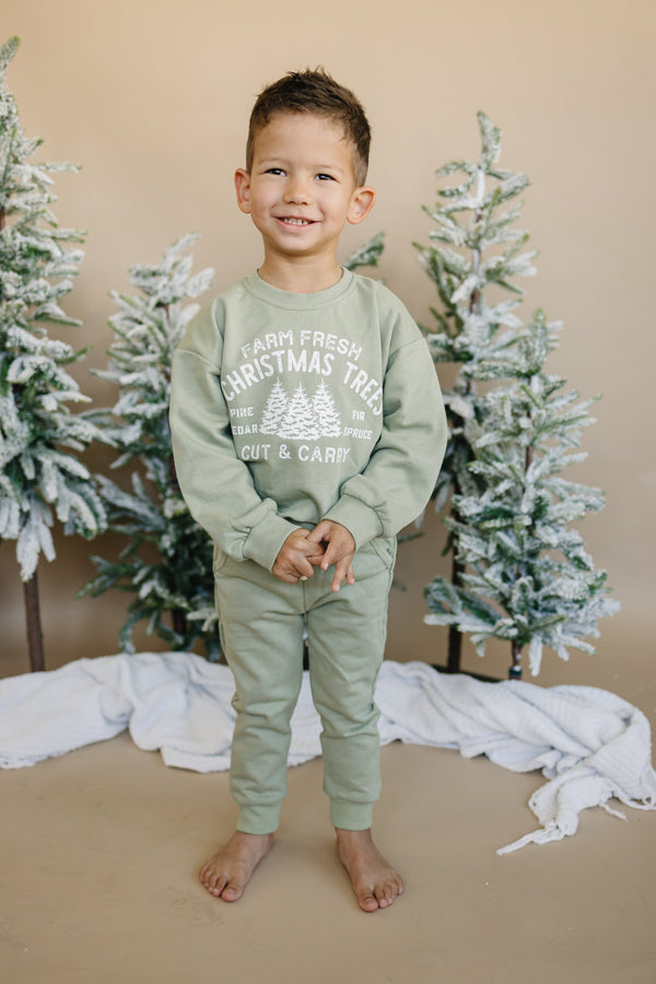 Cotton French Terry Joggers - Christmas Matching
