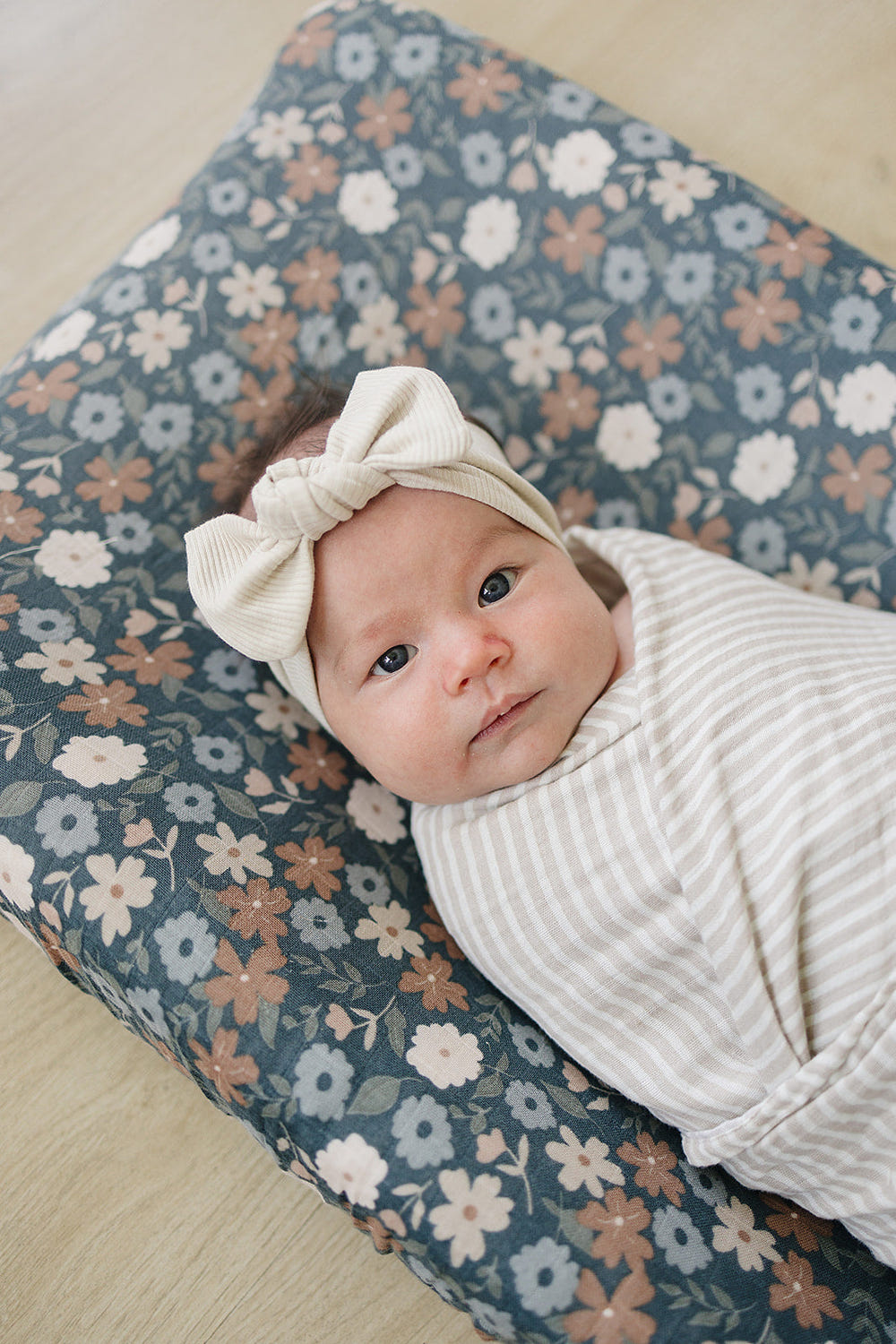 Midnight Floral Muslin Changing Pad Cover - MOOGCO Baby