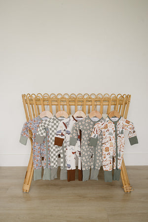 Camping Trip Ribbed Bamboo Zipper - MOOGCO Baby