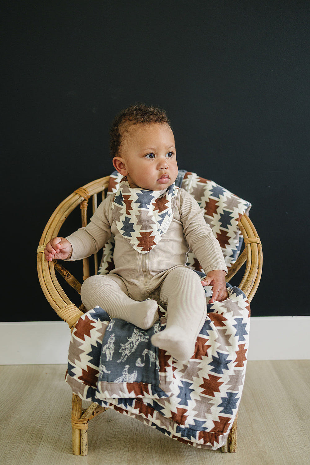 Western Aztec Muslin Bib - MOOGCO Baby